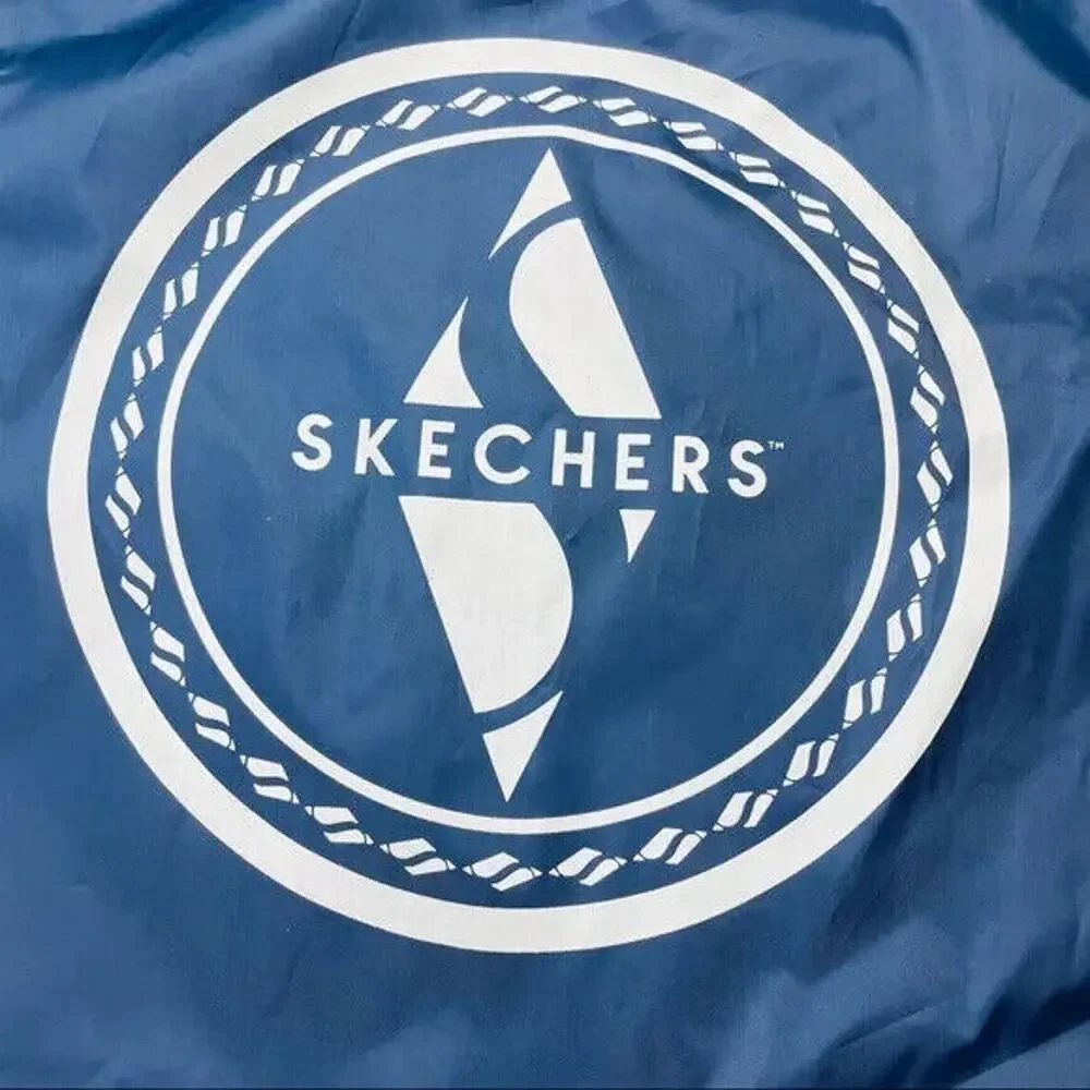 Skecher's Logo Tote String Navy White Vinyl Back Bag